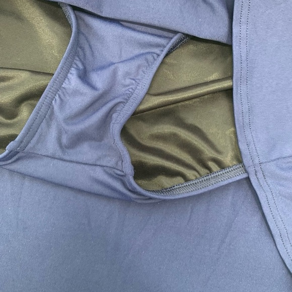 Lands End Swim Skirt 18 Blue Built in Briefs Stretch Beach Travel Elastic Waist - Picture 3 of 8